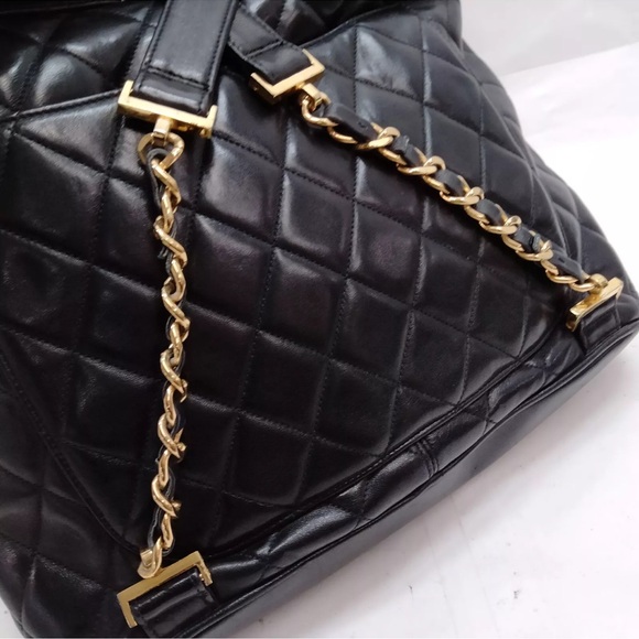 CHANEL CC TURNLOCK Matelasse Backpack Bag Leather Black Unisex - Picture 8 of 14